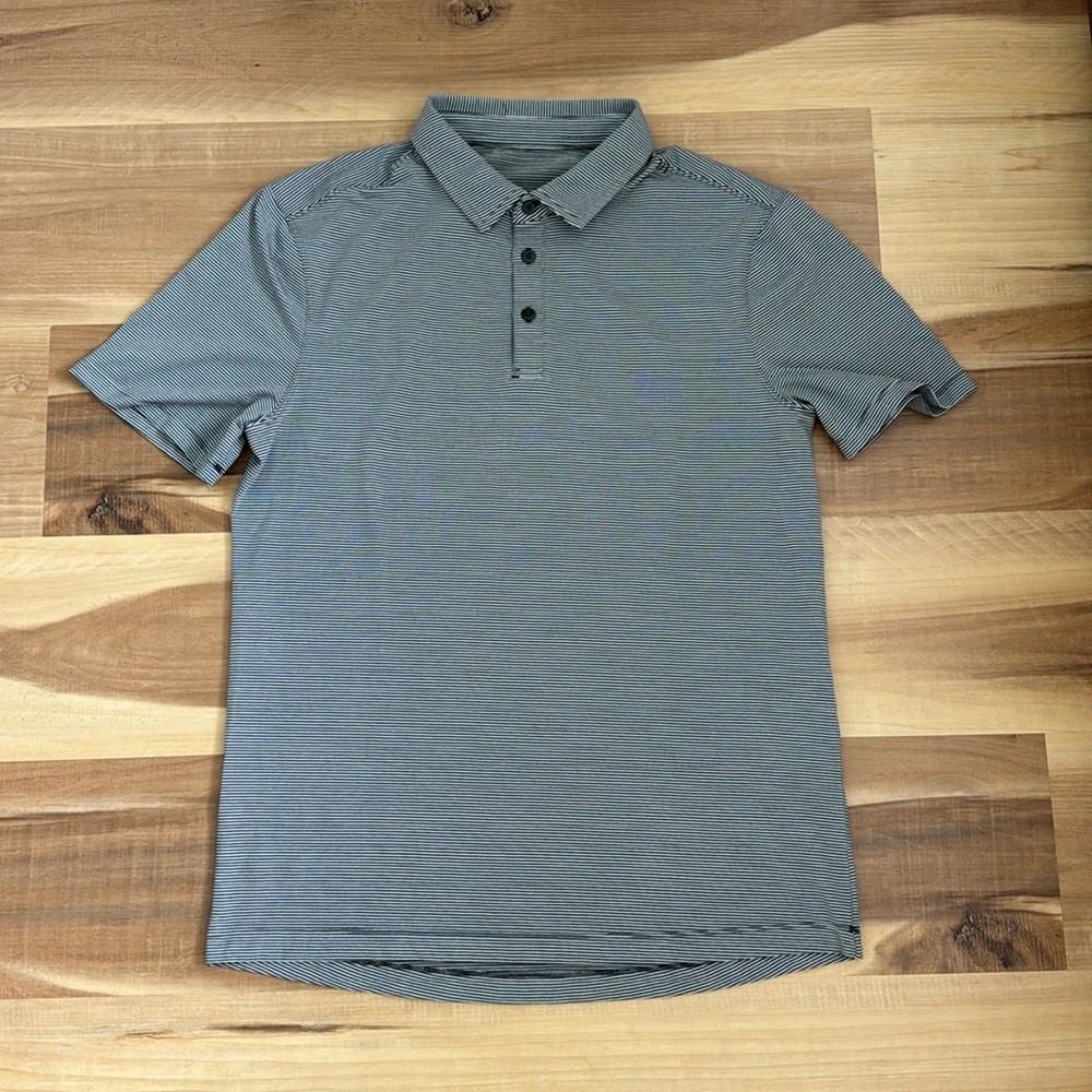 Men’s Lululemon Evolution Short-Sleeve Polo Shirt - black and white